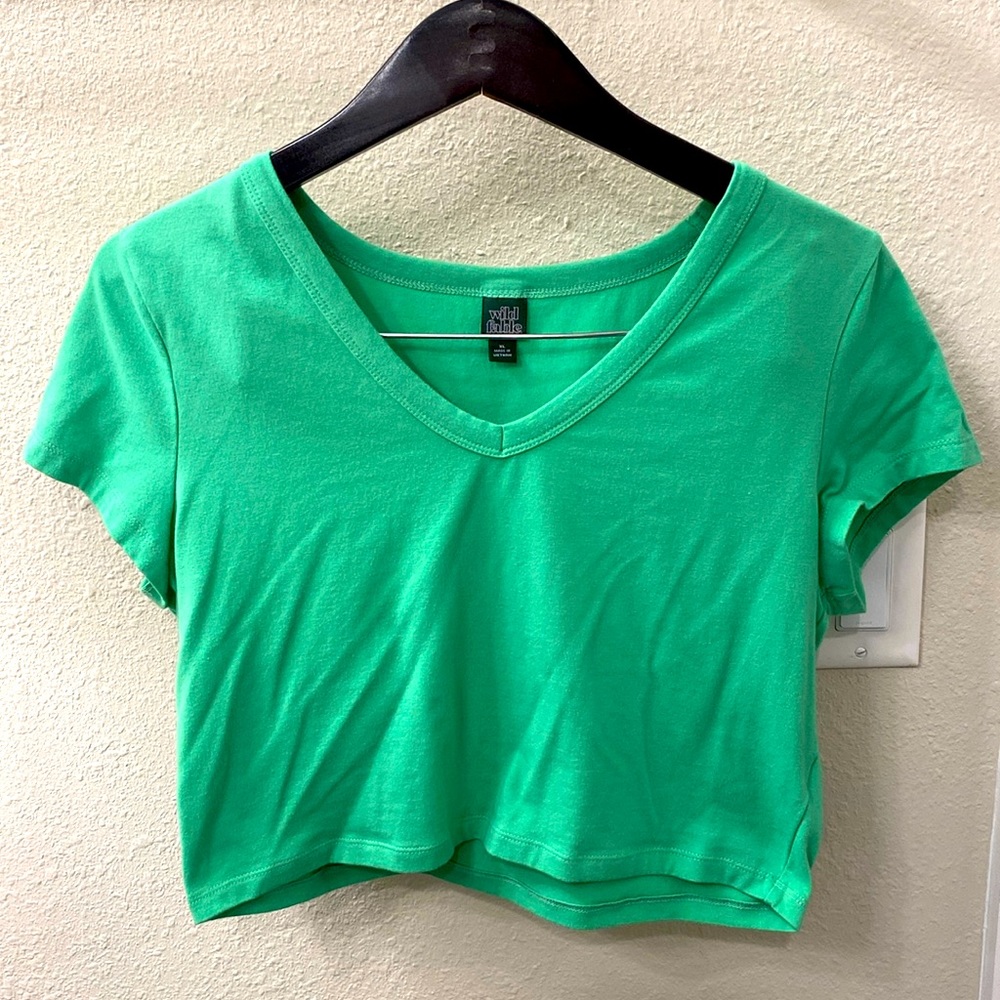 Green crop top